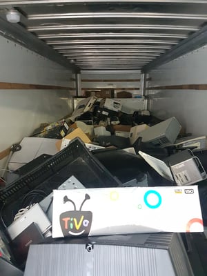 Truck filling up with recycled electronics